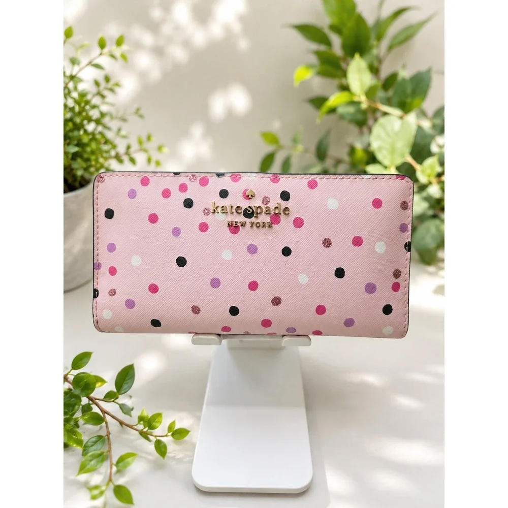 W279 Kate Spade Staci festive confetti wallet Nwt
